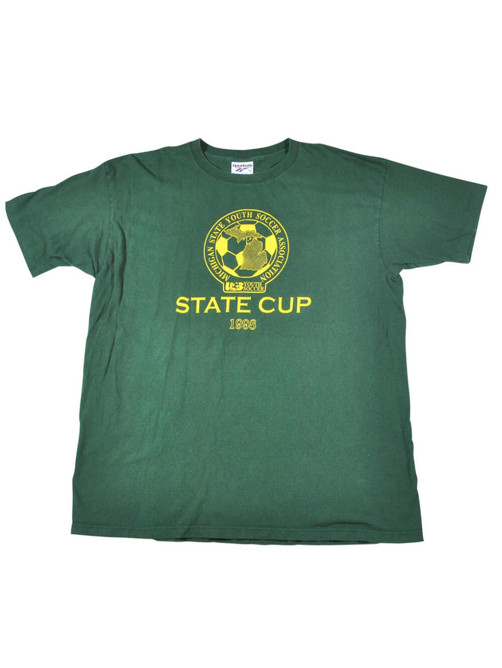 Vintage Michigan 1996 State Cup Reebok Soccer 90s Green Shirt Size X-Large